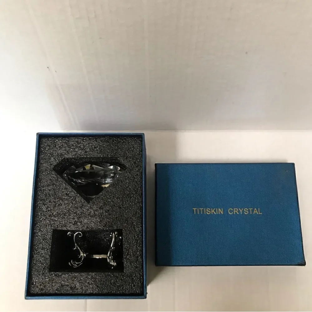 TITISKIN skin crystal faux diamond paperweight with stand 100mm‎